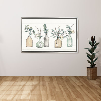 "Modern Farmhouse I 2" par Anne Tavoletti, reproduction sur toile dans un cadre flottant argenté