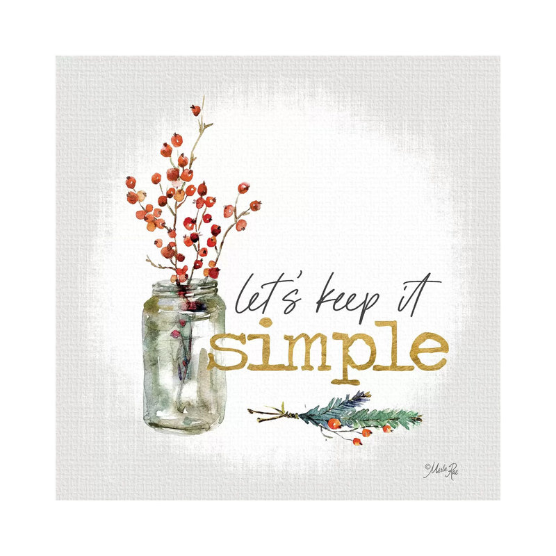 Simple Christmas 1 Piece Wrapped Canvas Painting, 93.98 cm H x 93.98 cm W x 1.91 cm D