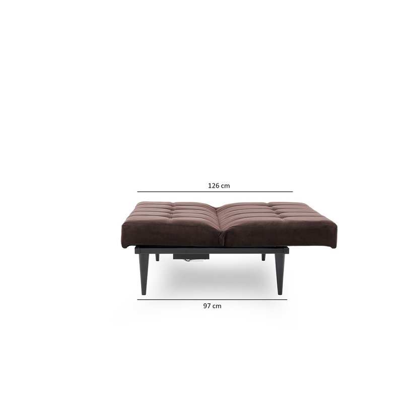 Canapé-lit rembourré 57,5 po, Polyester à 100 % de couleur brune