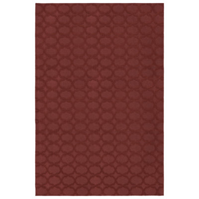 Togut Geometric Tufted Chili Red Area Rug