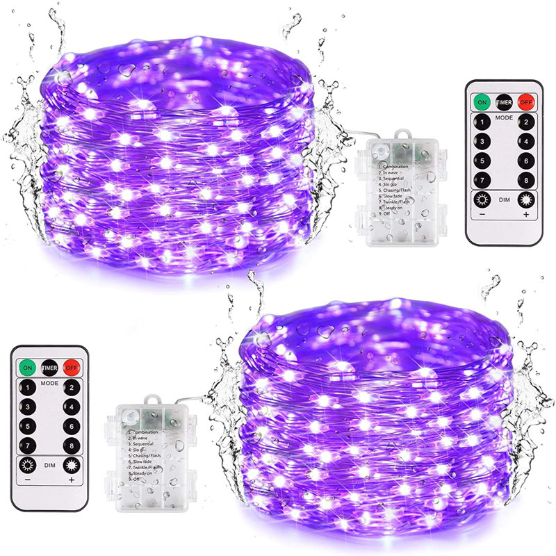 Shadybrook 396' Battery Powered 100 - Bulb String Lights, Purple
