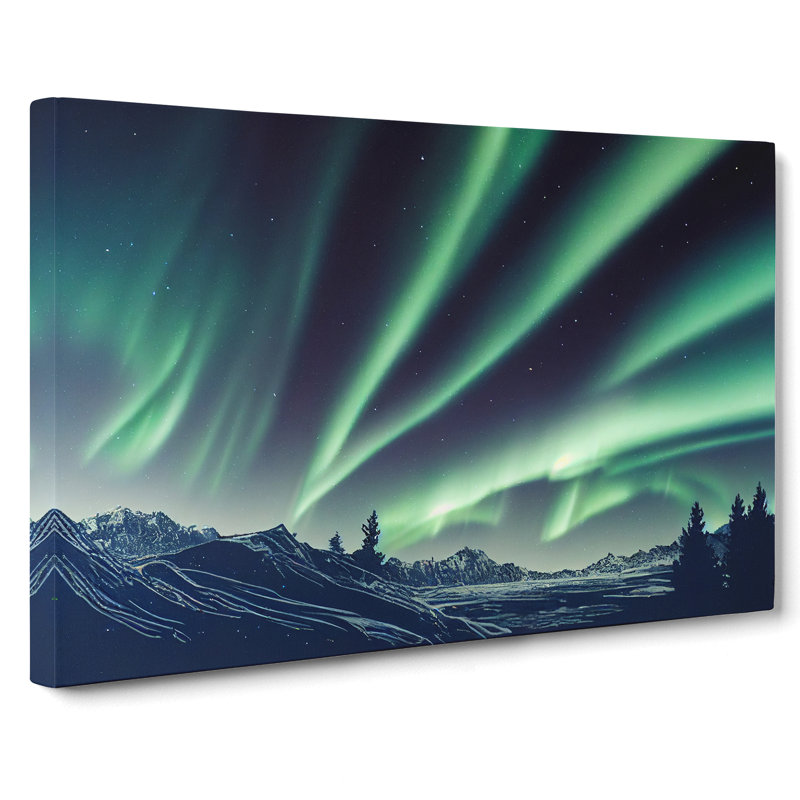 Bold Northern Lights - Wrapped Canvas Painting, 40cm H x 60cm W x 3cm D