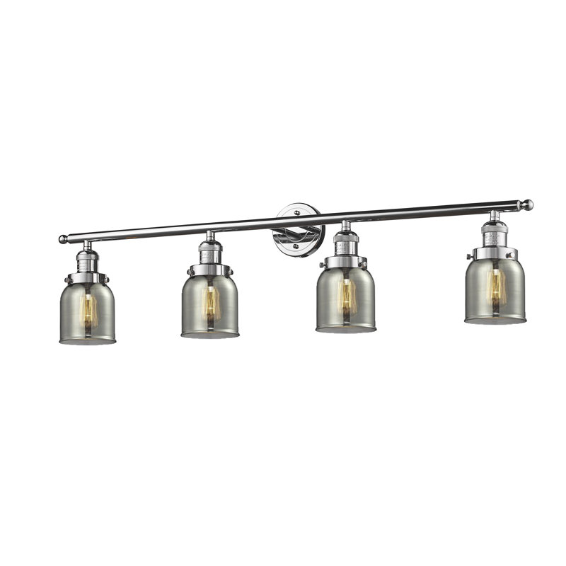 Éclairage de salle de bain à intensité variable 4 lumières Reyhani, Polished Chrome, Clear