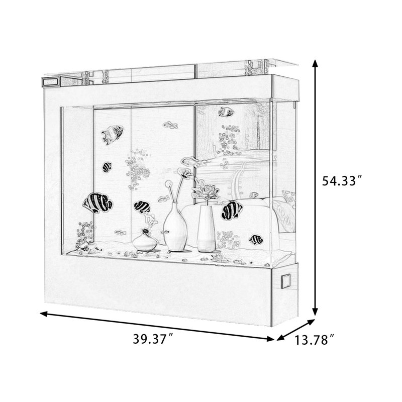 Réservoir d'aquarium 70-75 gallons, 75 gallons (H 54,33 po x l 39,37 po x P 13,78 po)
