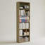Bibliothèque industrielle à 6 niveaux, tablettes ouvertes en bois rustique pour bureau à domicile, finition bois-1087839997