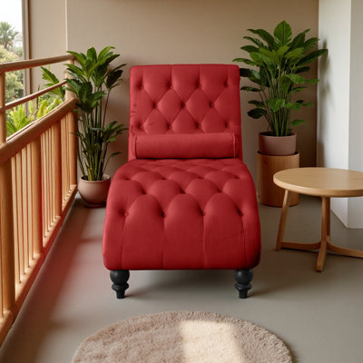 Fauteuil inclinable classique en velours avec capitonnage à boutons et garniture cloutée - Fauteuil de salon de style vintage avec structure en bois massif pour le salon