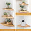Tablette de coin flottante en bois de chêne massif fixée au mur avec trou en fil de fer pour petites plantes, photos, haut-parleurs - parfaite pour la chambre à coucher, la cuisine, le salon-1587735737