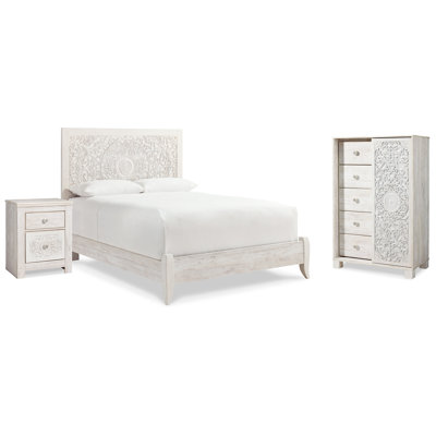 Paxberry Panel Bed, Chest and Nightstand