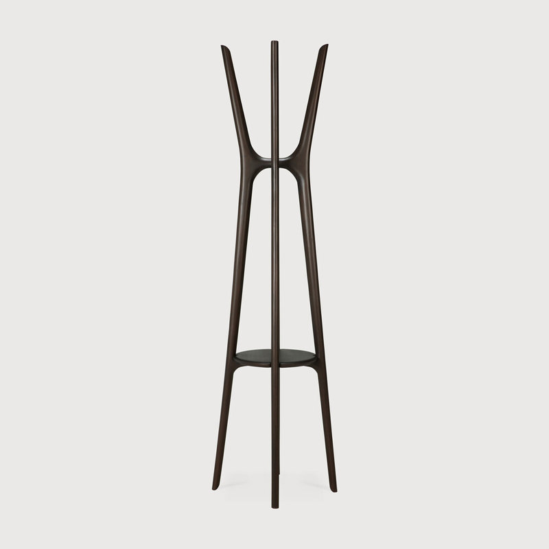Pi 4 - Hook Coat Rack, Dark Brown
