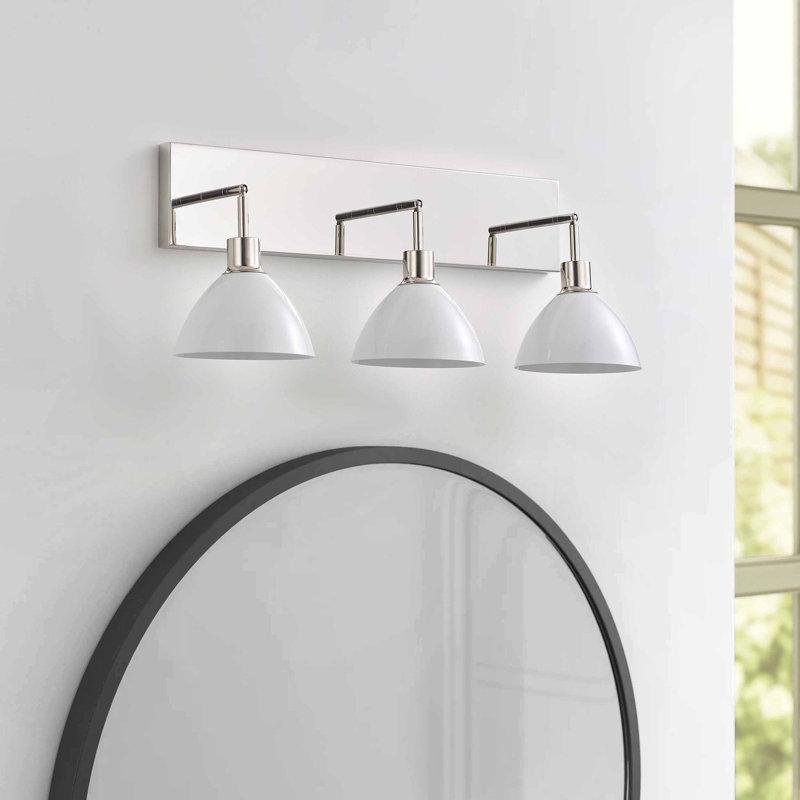3-lamp White Adjustable Iron Mirror Front Light, Chrome