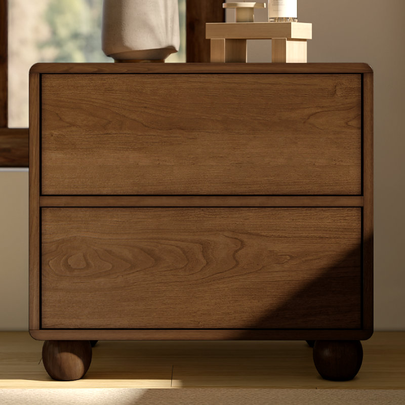 Table de chevet en bois massif Sabirin Noyer