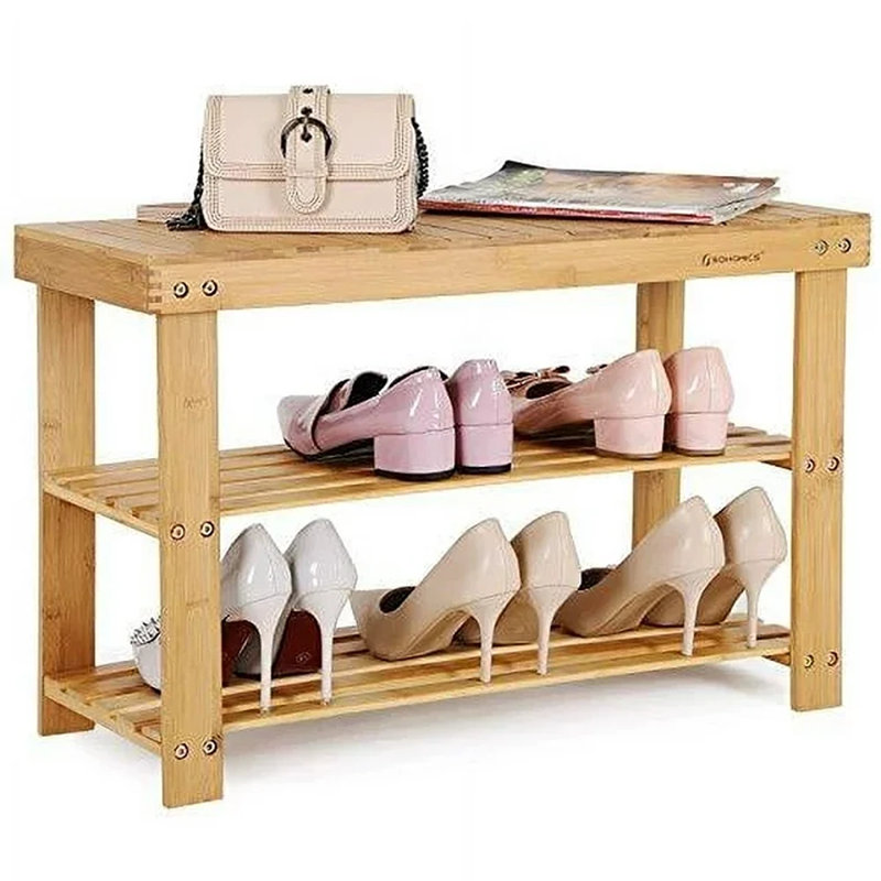 Banc de rangement pour chaussures 2 niveaux