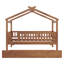 Twin wooden house bed with trundle-922912830