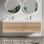 Meuble-lavabo 72 po (36 po * 2) avec lavabo à quartz et tiroirs, meuble-lavabo mural flottant, lavabo une pièce sans drainage et robinet, KD