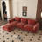 Cath 3-Seat Chenille Fabric Upholstered Sectional Sofa With Ottoman-1583857492-1557284152