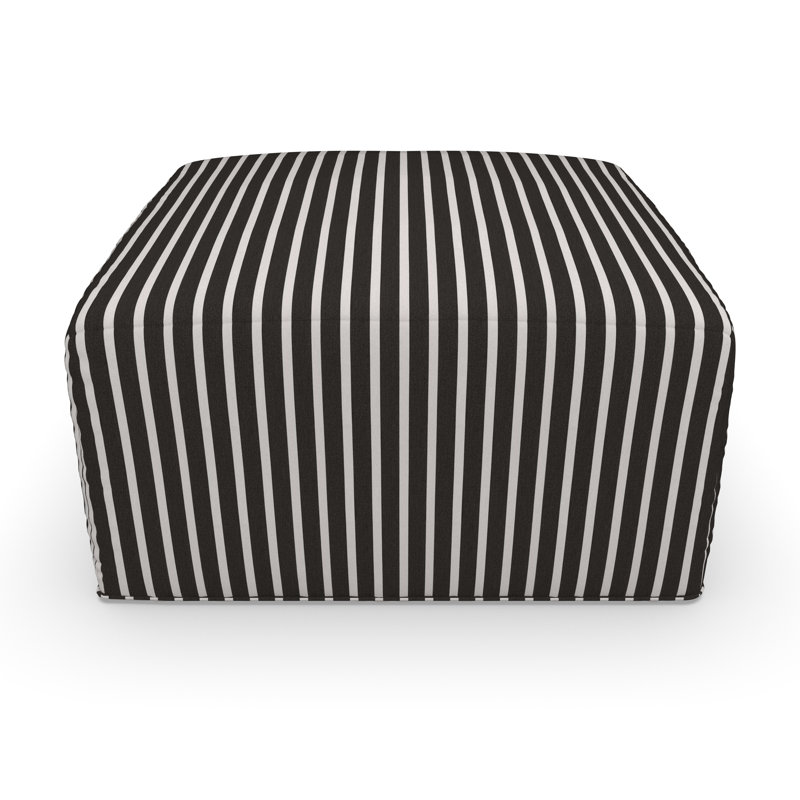 Repose-pieds Eliana Sunbrella, Shore classique rayé noir Sunbrella®