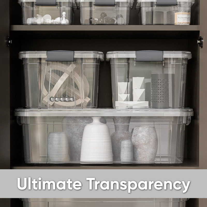 Boîtes de rangement transparentes avec couvercles Superio, 5,25" x 16" lx 11" p