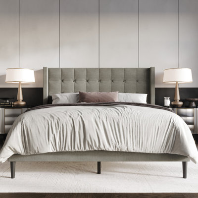 Upholstered Wingback Bed