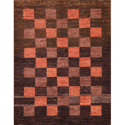 Checkered Gabbeh  Oriental Area Rug 5x6