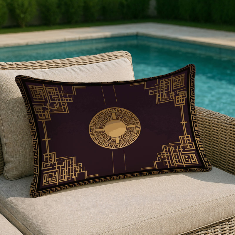 Luxe Flourish Indoor And Outdoor Throw Pillow, Rectangle 14"H x 20"W