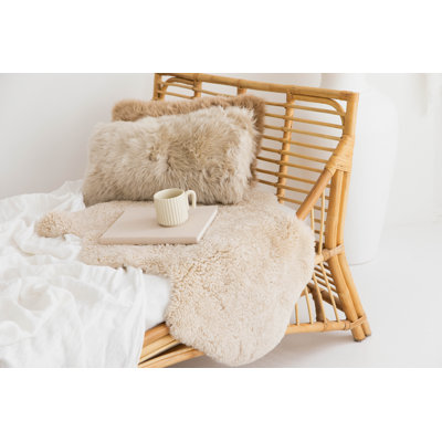  Tapis luxueux en peau de mouton bouclée de luxe avoine