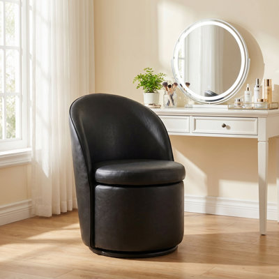 Upholstered Swivel Accent Vanity Stool