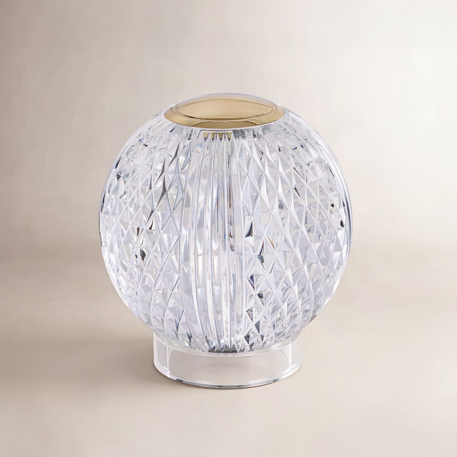 Marni Metal Globe Lamp, Natural Brass, Clear/Natural Brass, 4.38" H x 3.63" W x 3.63" D