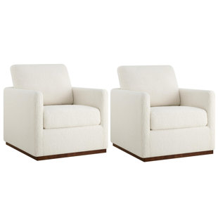 Bobbi Upholstered Swivel Armchair (Set of 2) (Set of 2)