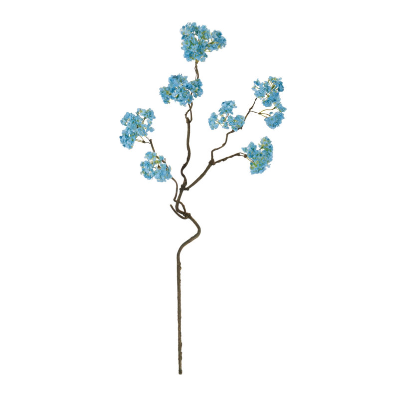 Tige de brindille florale bleue (ensemble de 4), Bleu, vert, brun