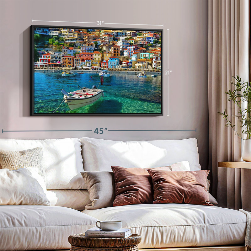 Plage "Impression sur toile Meniera Beach Town", H 21 po x l 31 po