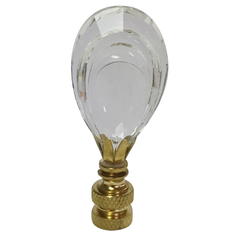 Flat Teardrop Shaped K9 Crystal Lamp Finial