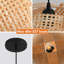 Bamboo Pendant Light, Natural Bamboo Shade, Iron Frame, Adjustable Height, E27 Socket, 50 Cm Diameter, For Dining Room Kitchen Island (Bulb Not Included)