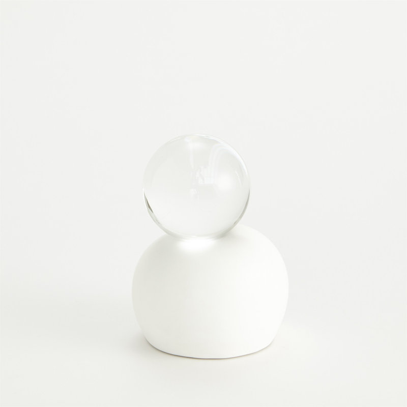 Single Meringue Sculpture w/Sphere, 6.5" H x 4.5" W x 4.5" D