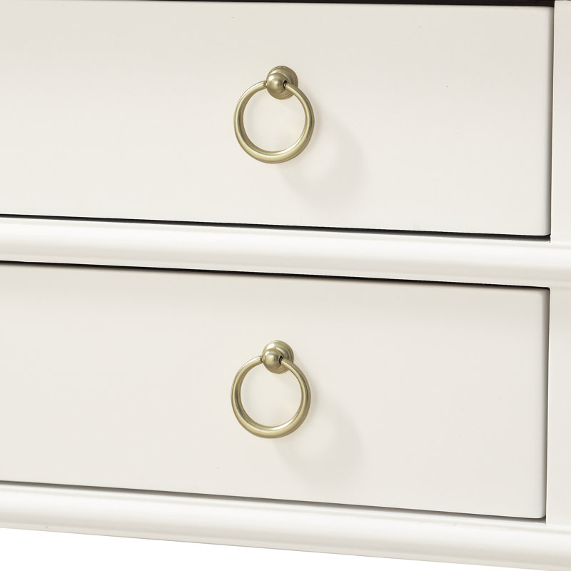 Table de chevet 2 tiroirs, Blanc