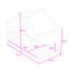 Lit plateforme simple en bois avec toit en forme de maison-874422198