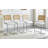 Natural Rattan Bar Stool 4-Piece Set With Solid Wood Backrest 25 Inches Medieval Modern Style Counter Stool White PU Leather Kitchen Stool Chrome Metal Legs.