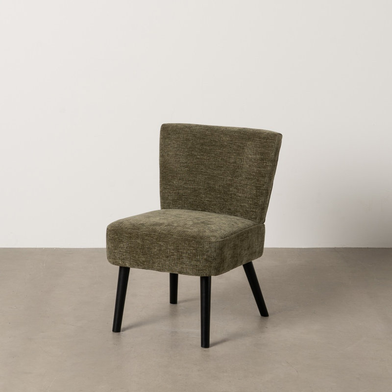 McCall Upholstered Side Chair, Green Polyester