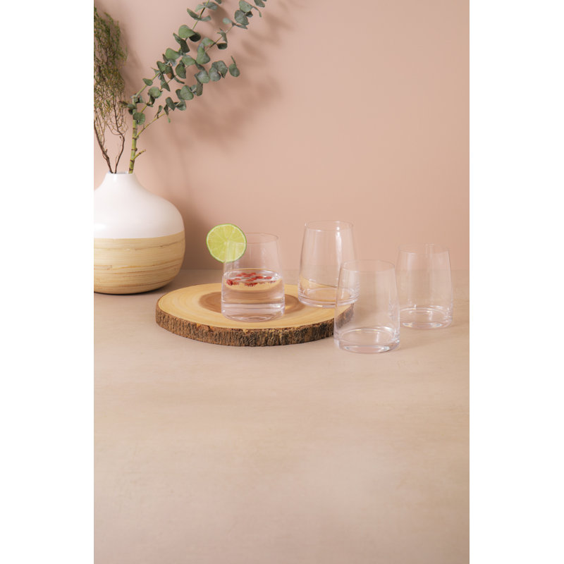 Mikasa Palermo Crystal Stemless Wine Glasses, 350ml