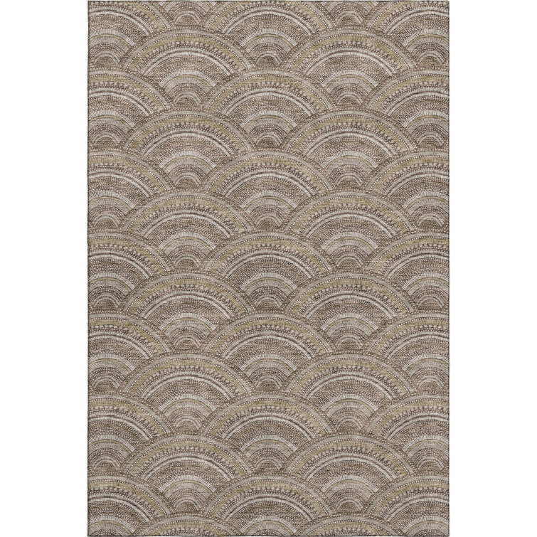Premium Machine Washable Prisco Brown Rug