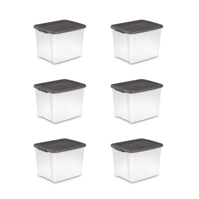 Contenant de rangement en plastique transparent de 50 pintes Sterilite ShelfTotes