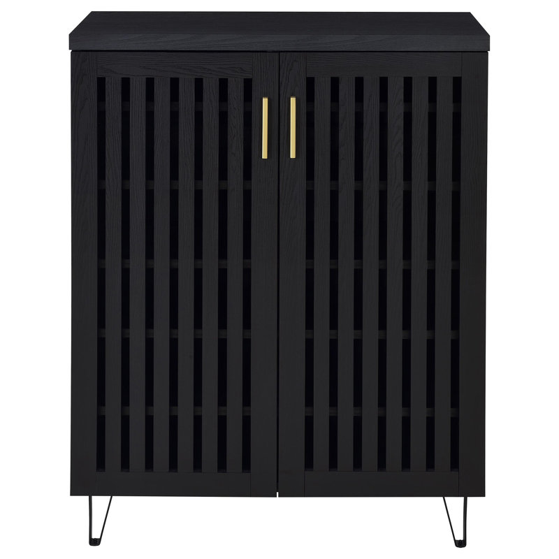 Clackamas Black 2-Door Storage Cabinet, Black