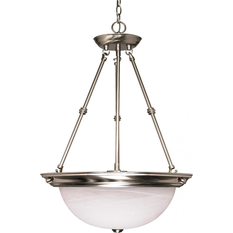 Cafferata 3 - Light Brushed Nickel Unique/Statement Pendant, 27.75" H x 20" W / No
