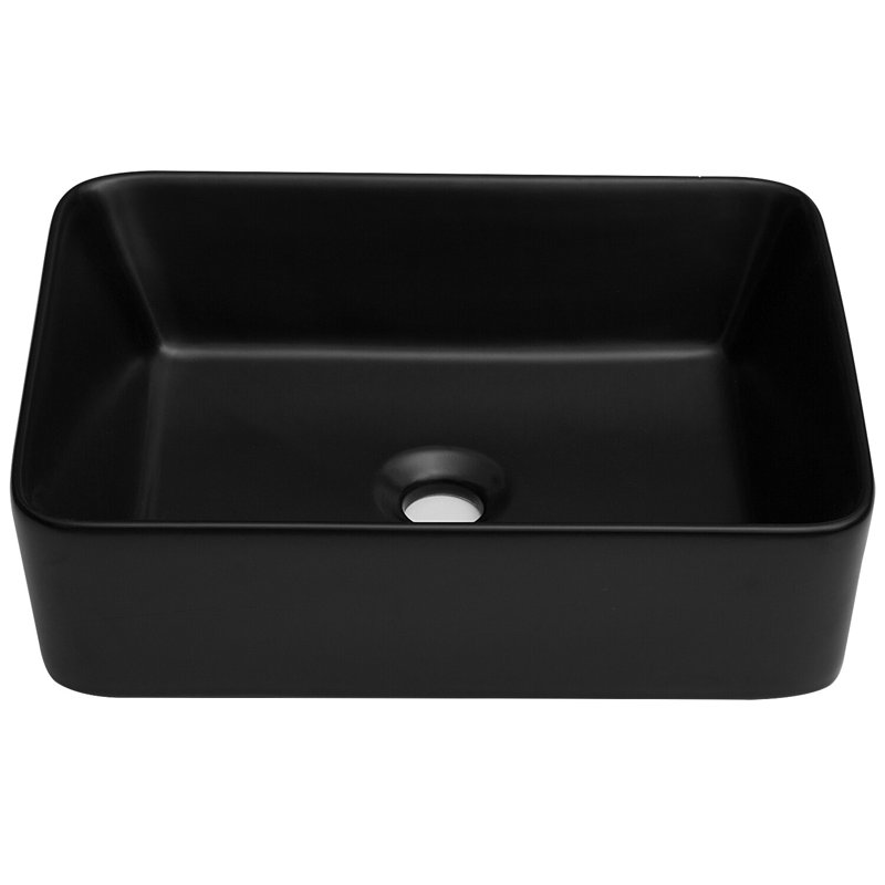 Stufurhome 15'' Glossy Ceramic Rectangular Bathroom Sink