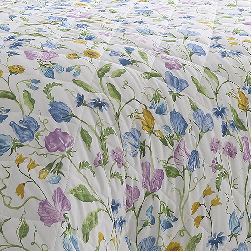 Sweetpea Floral Cotton Floral Bedspread
