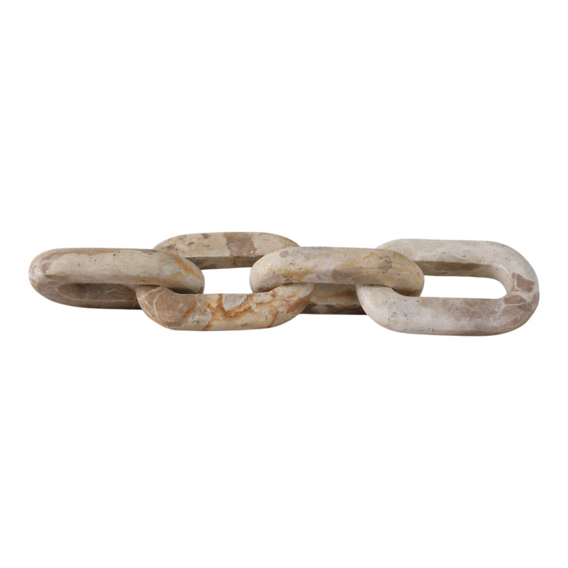 Sagebrook Home 14X3" 4-Link Marble Chain, Ivory/Beige