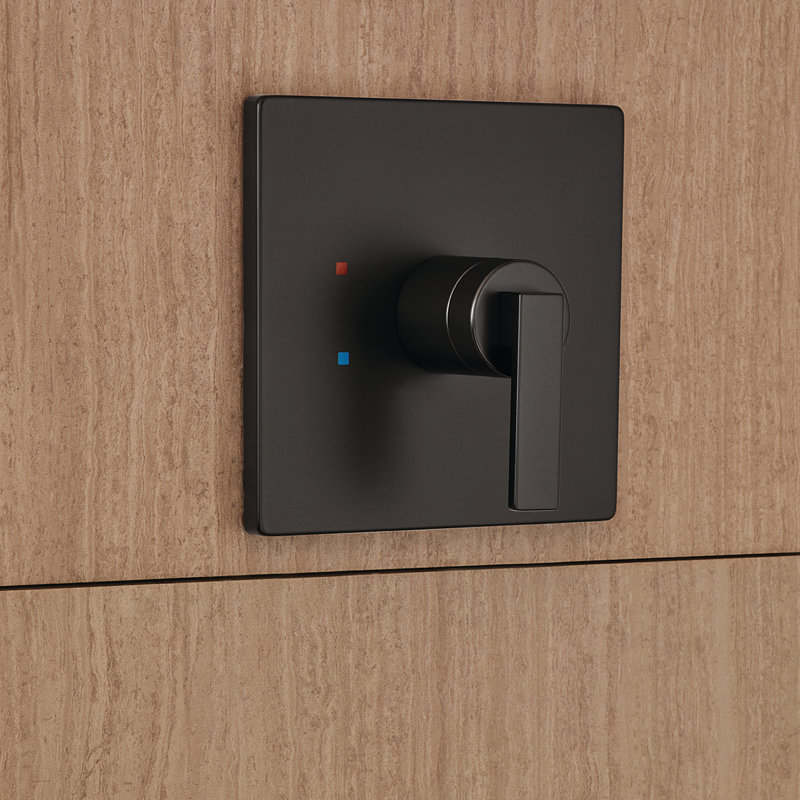 Garniture de valve de douche Lura, Noir mat