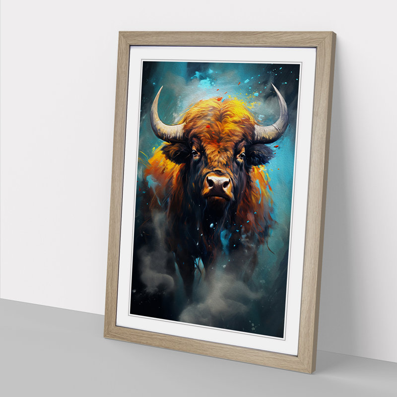 Buffalo Digital - Single Picture Frame Print on Wood, Oak Framed, 64cm H x 46cm W x 2cm D
