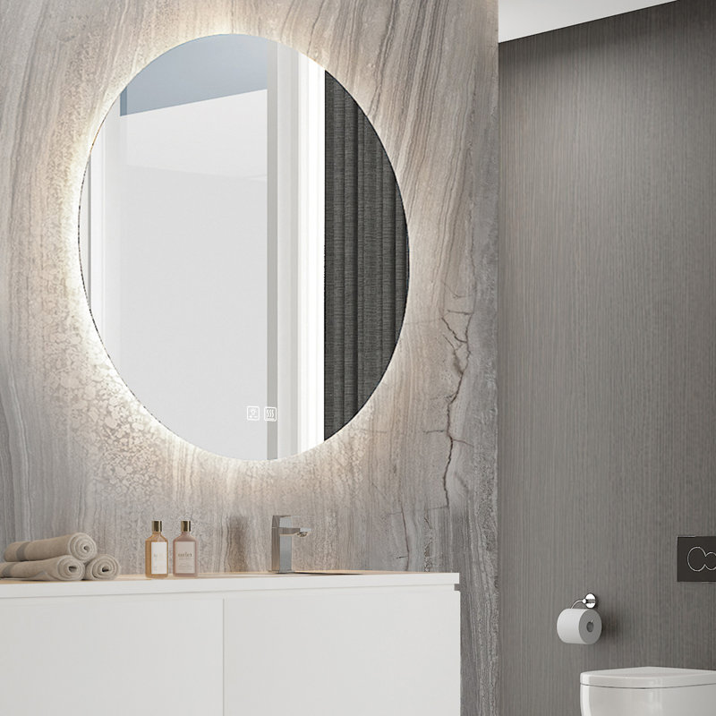 Miroir de salle de bain mural rond Naliyah Altus, 40 po x 40 po