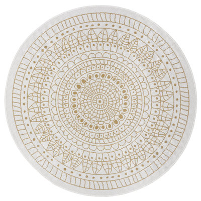 Round Oriental Indoor / Outdoor Area Rug