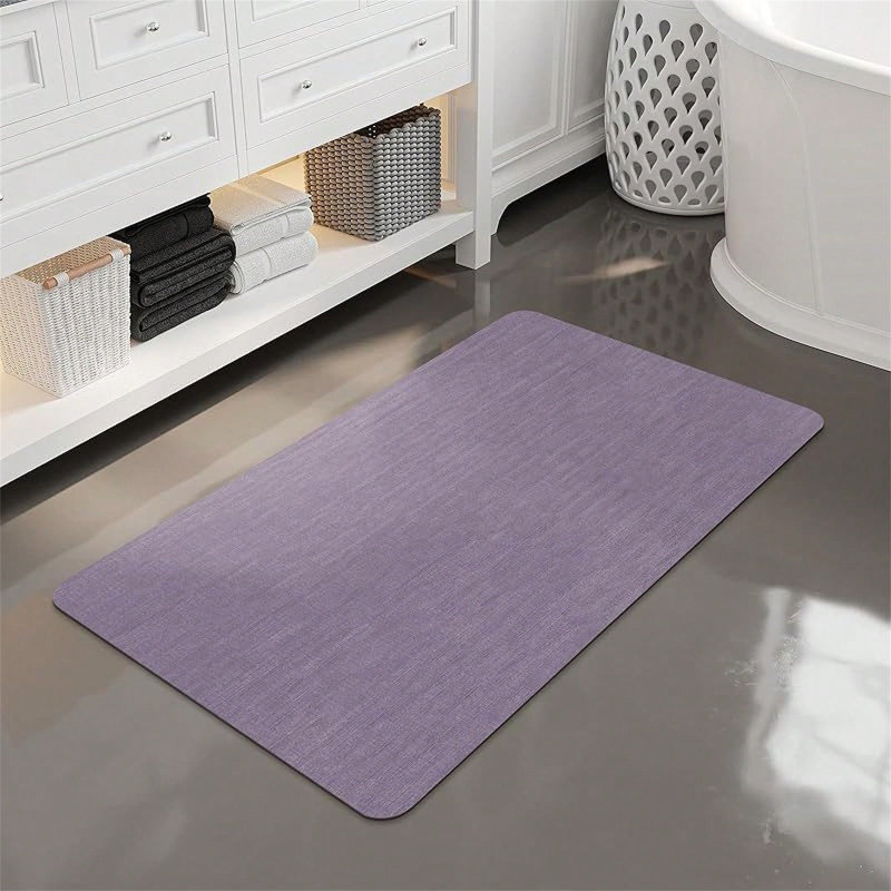 Tapis de salle de bain ultra-absorbant à séchage rapide - Tapis de sol antidérapant à endos de caoutchouc